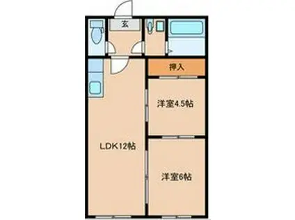 TB.BLD(2LDK/4階)の間取り写真