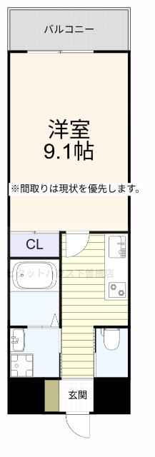 MDIシエルコンティーレ曽根北町(1K/5階)の間取り写真