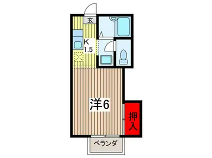 アヴリルオール(1K/1階)の間取り写真