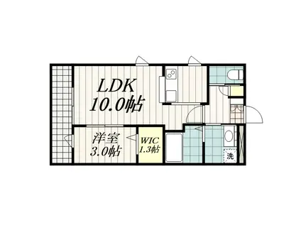 グランコート稲毛(1LDK/2階)の間取り写真