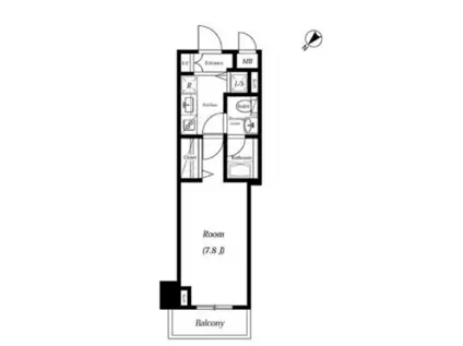 ルクレ日本橋馬喰町(1K/5階)の間取り写真