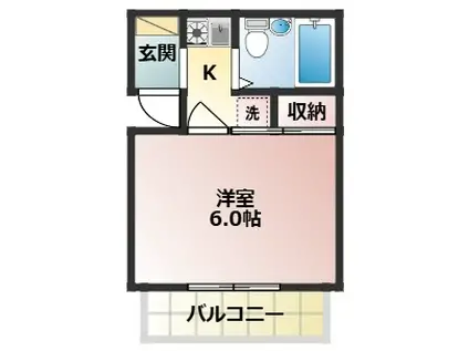 ウィンシティ(1K/2階)の間取り写真