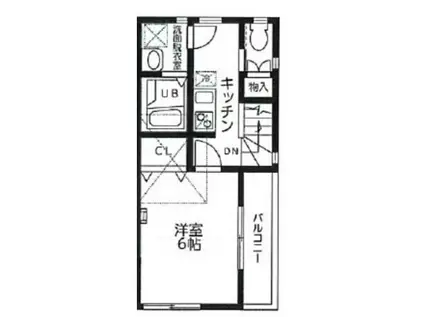 CASA BLANCA 祐天寺(1K/2階)の間取り写真