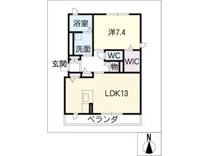 シュシュドミール(1LDK/1階)の間取り写真