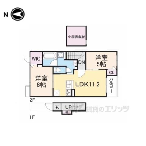フロレスタⅣ(2LDK/2階)の間取り写真