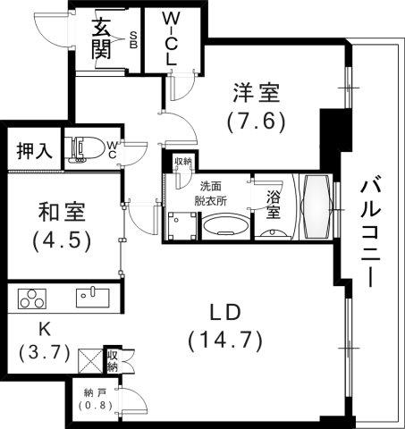 神戸ハーバータワー(2LDK/32階)の間取り写真
