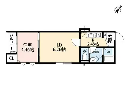 立川セイワレジデンスIII(1LDK/1階)の間取り写真