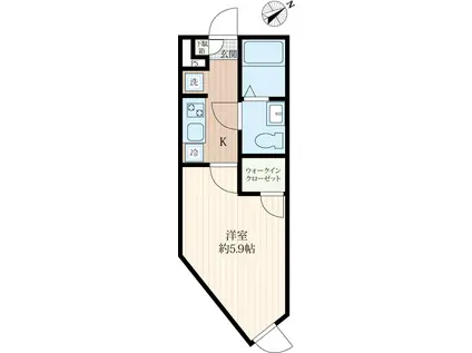 グランメゾン八千代台イースト(1K/3階)の間取り写真