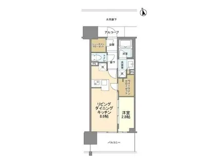 プラウド難波(1LDK/10階)の間取り写真