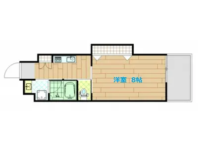 L S東荒神(1K/4階)の間取り写真