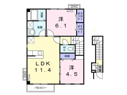 フレーシュ(2LDK/2階)の間取り写真