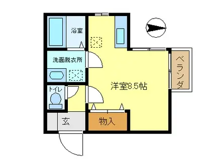 BUD柿の木(ワンルーム/1階)の間取り写真