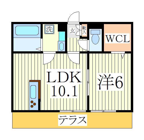 メゾン・ド・シャルマン(1LDK/1階)の間取り写真