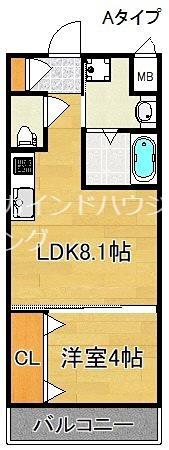 FDS PREX(1LDK/7階)の間取り写真