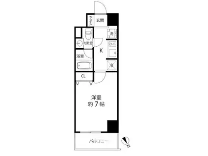 TS GARDENセンター南(1K/7階)の間取り写真