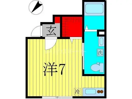 リヴェール柏(ワンルーム/1階)の間取り写真