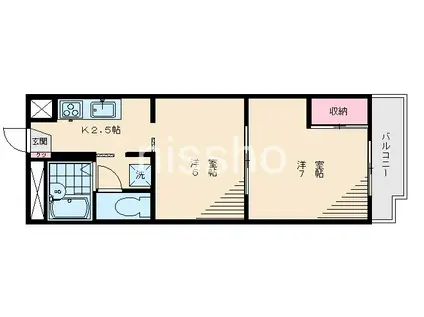 エステートメナー(2K/1階)の間取り写真