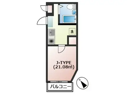 コージー久米川(1K/2階)の間取り写真