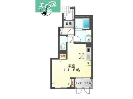 ドルチェ(1K/1階)の間取り写真