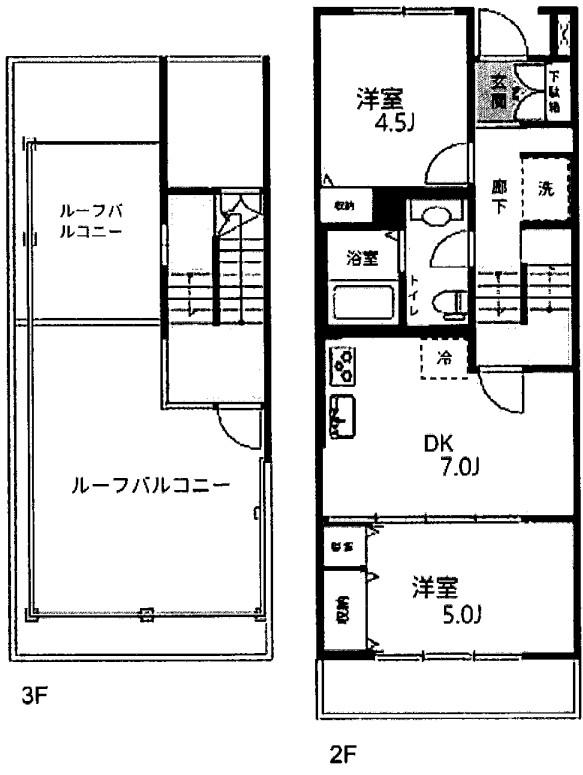 セドル新代田(2DK/2階)の間取り写真