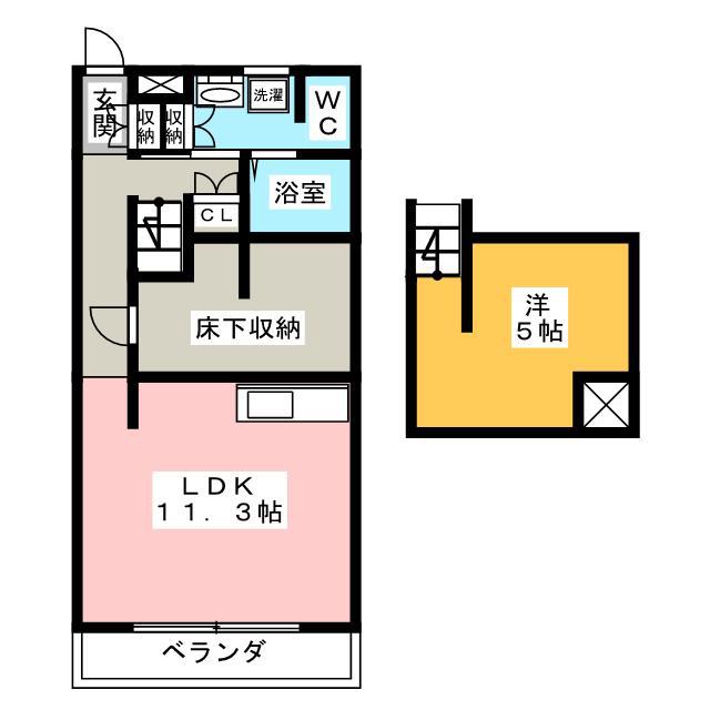 SOLID(1LDK/2階)の間取り写真
