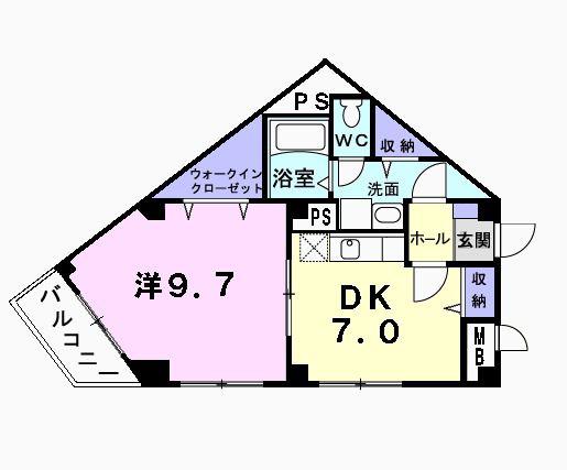 グリーンフレグランス目白(1DK/4階)の間取り写真