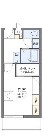 レオパレスメルツェII(1K/1階)の間取り写真