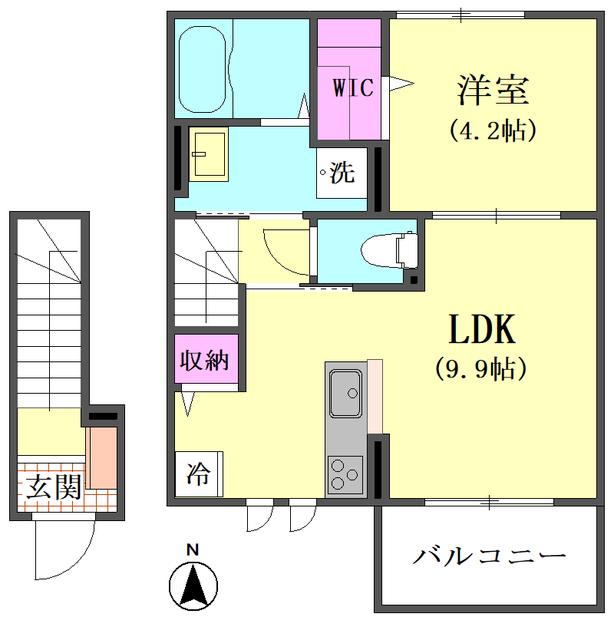 SHOWASO(1LDK/2階)の間取り写真