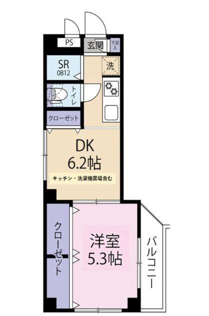 コーポYOU(1DK/4階)の間取り写真