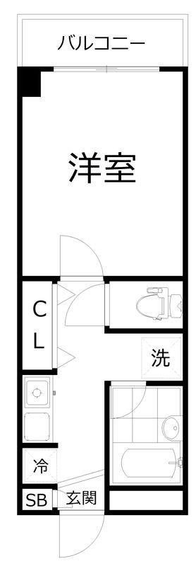 殿山IVY(1K/3階)の間取り写真