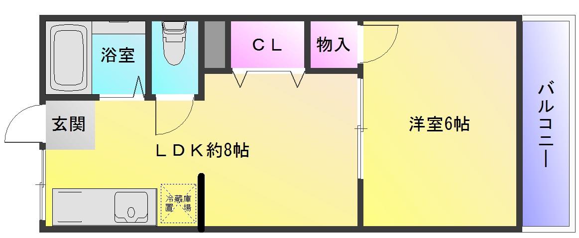 柴本マンション(1LDK/4階)の間取り写真