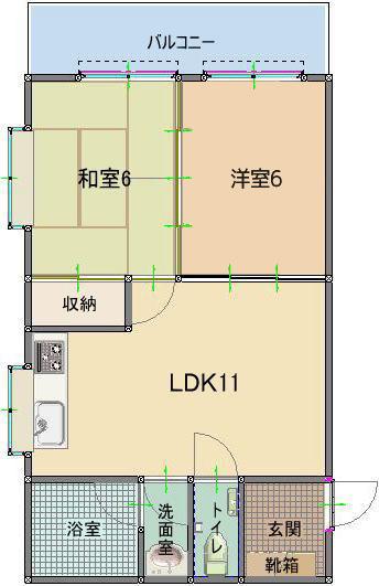 スマイルうちま(2LDK/5階)の間取り写真