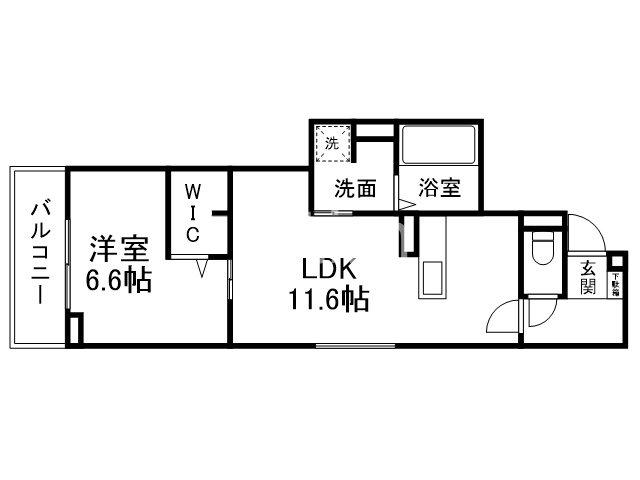 LEGALO伏見(1LDK/2階)の間取り写真