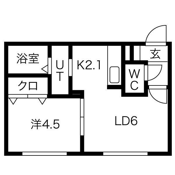 レガートサーラ(1LDK/4階)の間取り写真