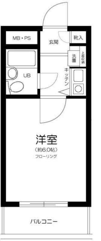 アサカシオン大岡山(1K/1階)の間取り写真