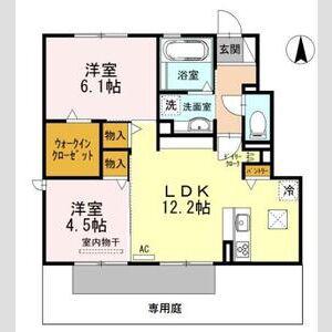 HAPPY VALLEY(2LDK/1階)の間取り写真