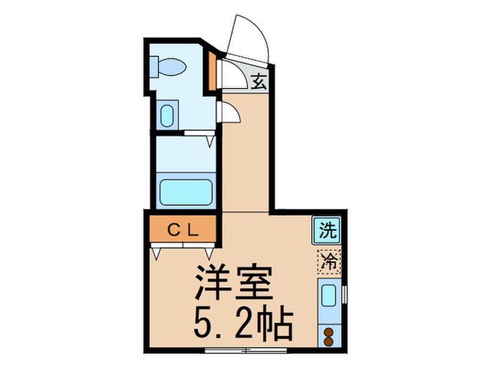 レスク中目黒アパ-トメント(ワンルーム/1階)の間取り写真