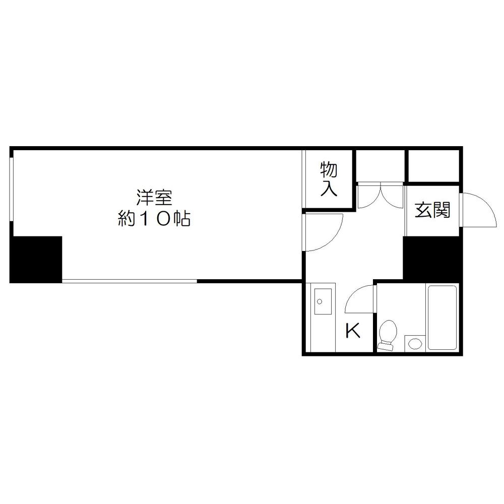 盛岡ダイカンプラザCITY(1K/3階)の間取り写真