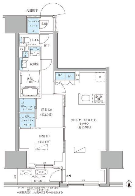 パークアクシス品川天王洲アイル(2LDK/11階)の間取り写真