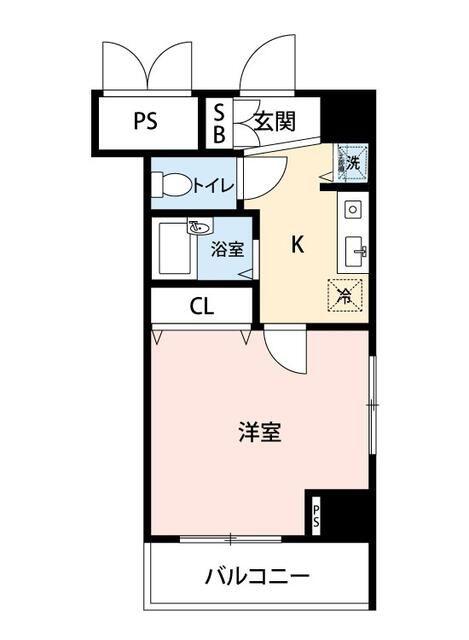 マイナビSTAYアベニール三田慶大前(1K/6階)の間取り写真
