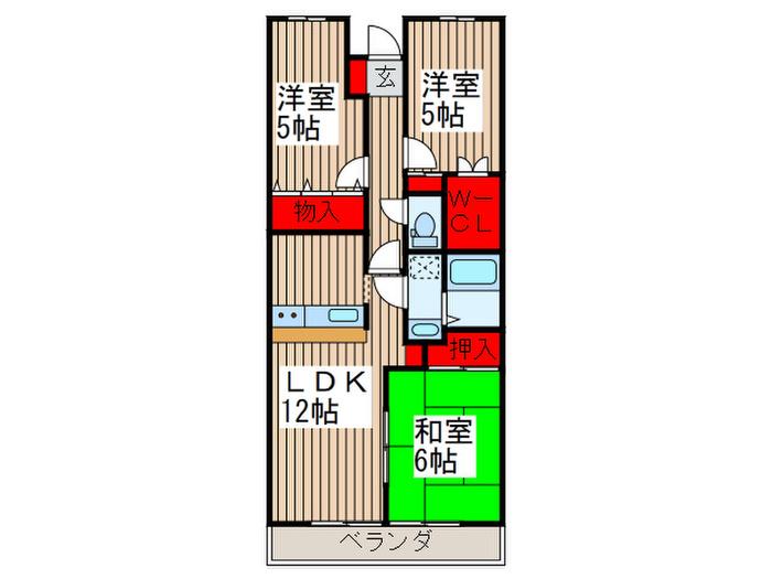 ベルフォーレ上尾(3LDK/3階)の間取り写真