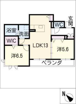 GREEN TOWN大高(2LDK/1階)の間取り写真