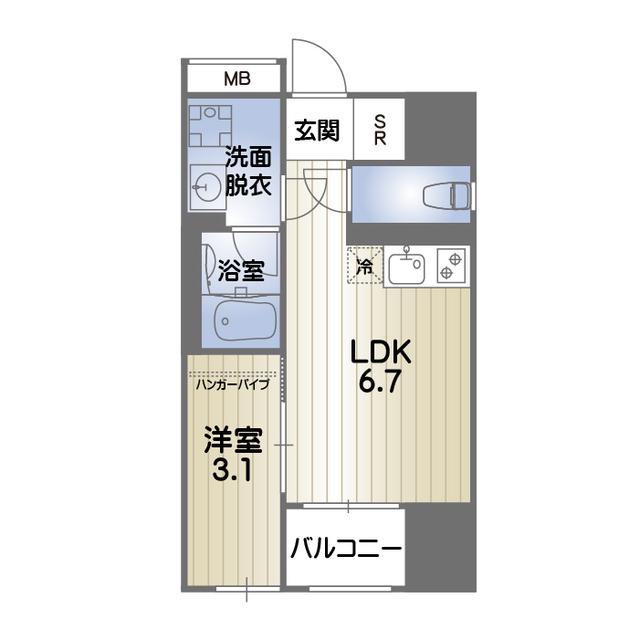 RISE KUMAMOTO EXE(1LDK/3階)の間取り写真