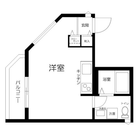 ウェール上馬(ワンルーム/2階)の間取り写真