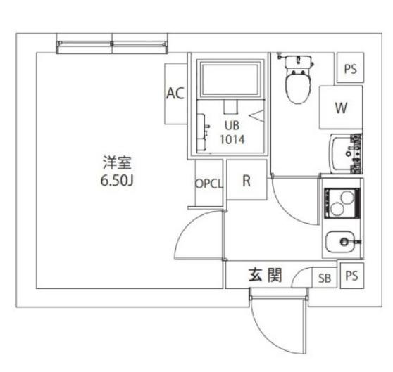 AXIA M-CITY武蔵小山(1K/2階)の間取り写真