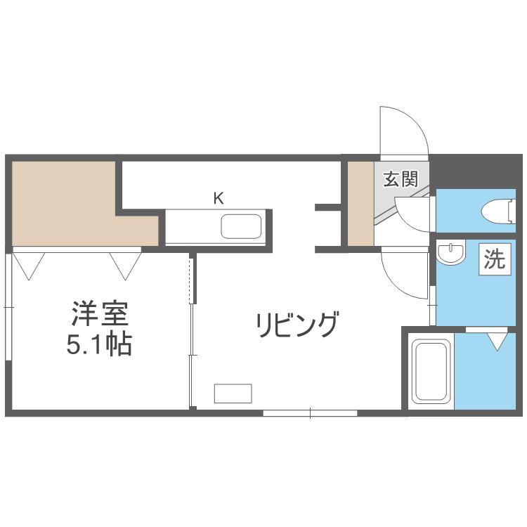 REVERENCIA(1LDK/1階)の間取り写真