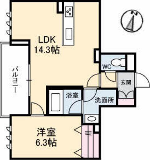 シャーメゾン寺家駅前(1LDK/3階)の間取り写真