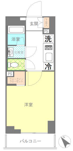 ピアース赤坂(1K/8階)の間取り写真