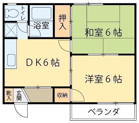 メイゾン青葉(2DK/1階)の間取り写真