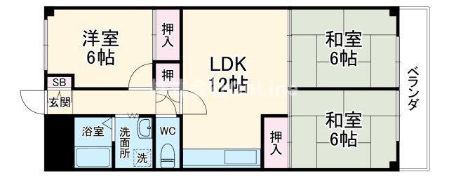 新池島ハイツ(3LDK/2階)の間取り写真